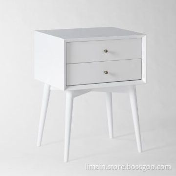 Nightstands with White Lacquer Finish